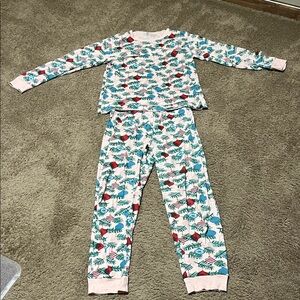 Gymboree Pink and Green Ornament Christmas Pajama Set